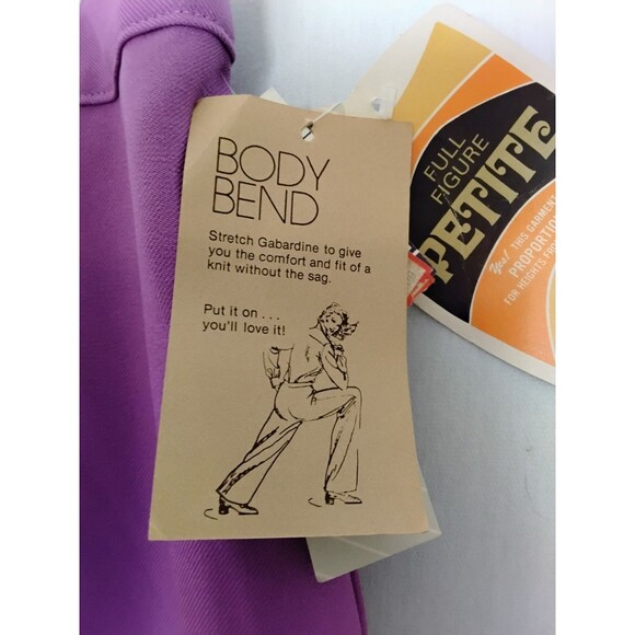 VINTAGE Laurente Pants Womens 42 Purple Elastic Waist petite  New With Tags USA - Picture 7 of 9